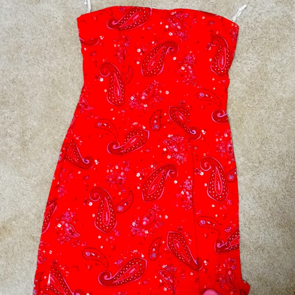 Red tube dress